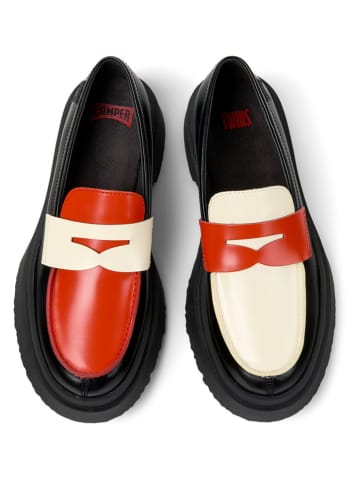 Camper Leren mocassins "Walden" zwart/rood/beige