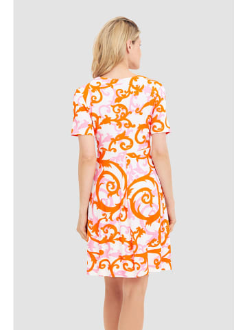 Féraud Kleid in Orange/ Rosa/ Weiß