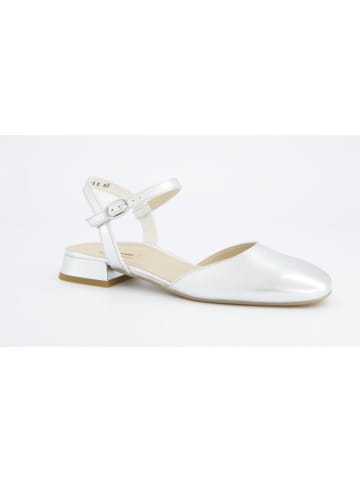 Paul Green Leder-Slingballerinas in Silber