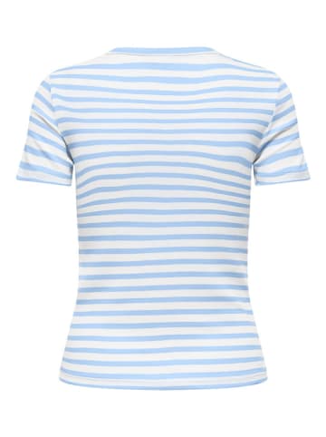 JDY Shirt "Lucky" in Hellblau/ Weiß