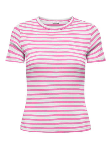 JDY Shirt "Lucky" in Pink/ Weiß