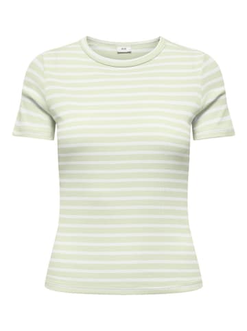 JDY Shirt "Lucky" in Hellgrün/ Weiß