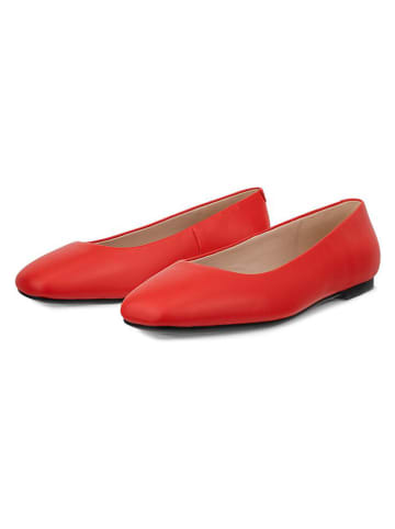 Ecco Leren ballerina's "Margot" rood
