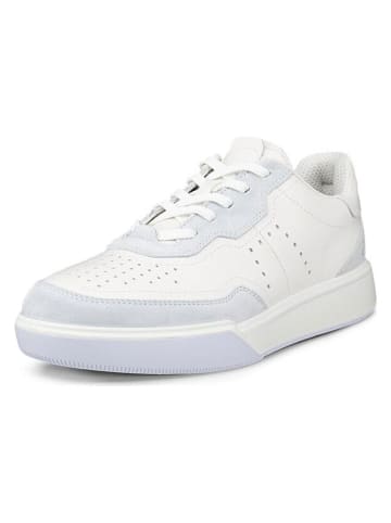 Ecco Skórzane sneakersy "Street Court" w kolorze biało-błękitnym
