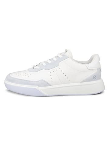 Ecco Skórzane sneakersy "Street Court" w kolorze biało-błękitnym