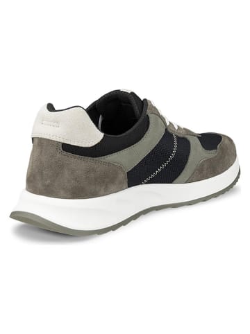 Ecco Leder-Sneakers "Otm" in Khaki/ Schwarz