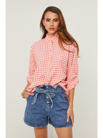 Fleur de Lin Bluse "Abelys" in Rot/ Weiß