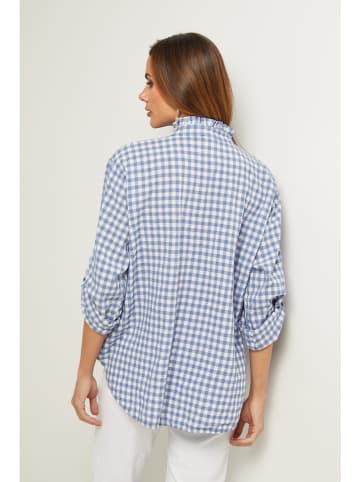 Fleur de Lin Bluse "Abelys" in Blau/ Weiß