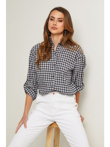 Fleur de Lin Bluse in Dunkelblau