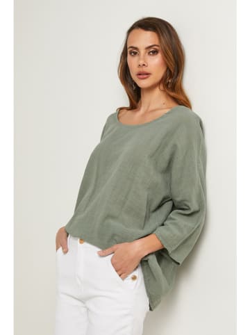 Fleur de Lin Bluse in Grün