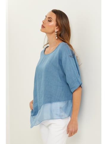 Fleur de Lin Bluse in Hellblau