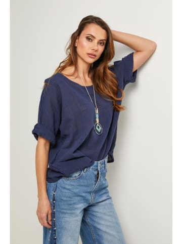 Fleur de Lin Bluse "Caliba" in Dunkelblau