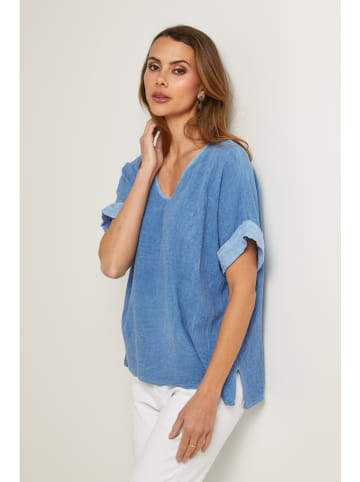 Fleur de Lin Bluse in Hellblau