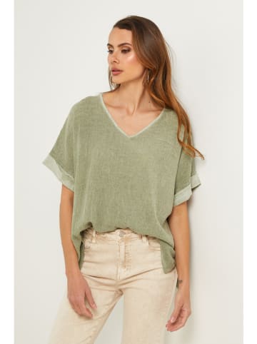 Fleur de Lin Leinen-Bluse "Gallieni" in Grün