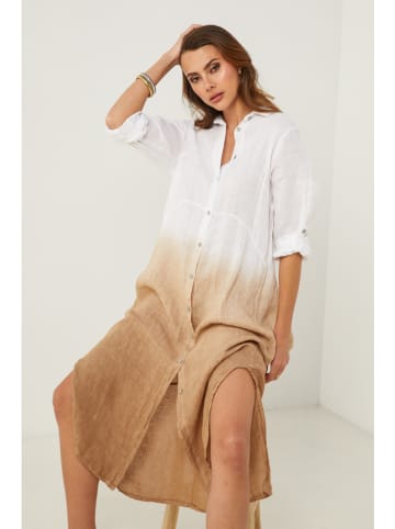 Fleur de Lin Leinen-Kleid "Jemely" in Weiß/ Beige