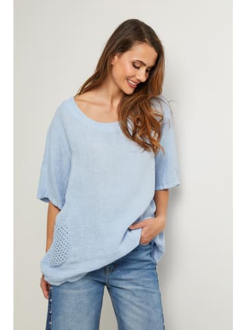Fleur de Lin Bluse in Hellblau