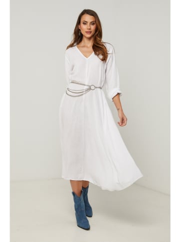 Fleur de Lin Leinen-Kleid "Lurcica" in Weiß