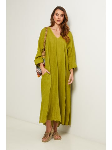 Fleur de Lin Leinen-Kleid "Lurcica" in Grün