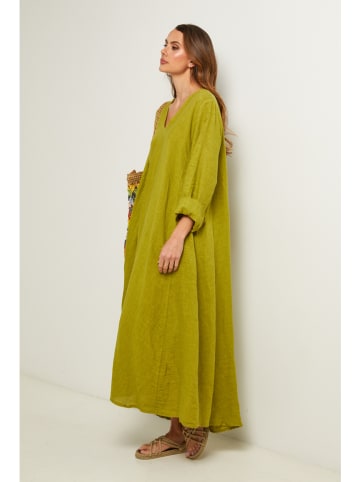 Fleur de Lin Leinen-Kleid "Lurcica" in Grün