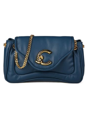 COCCINELLE Leren schoudertas donkerblauw - (B)22 x (H)12 x (D)9 cm