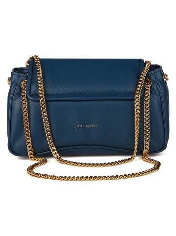 COCCINELLE Leren schoudertas donkerblauw - (B)22 x (H)12 x (D)9 cm