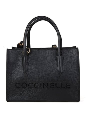 COCCINELLE Leder-Henkeltasche in Schwarz - (B)26 x (H)19 x (T)13 cm