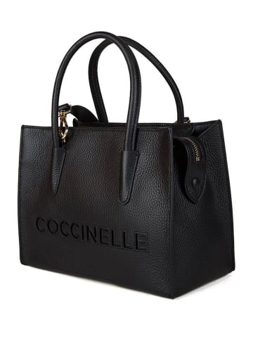COCCINELLE Leder-Henkeltasche in Schwarz - (B)26 x (H)19 x (T)13 cm