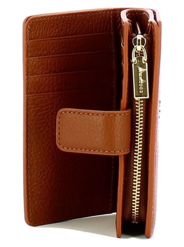COCCINELLE Leder-Geldbörse in Hellbraun - (B)13 x (H)9 cm