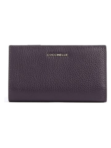 COCCINELLE Leder-Geldbörse in Lila - (B)16 x (H)9 cm