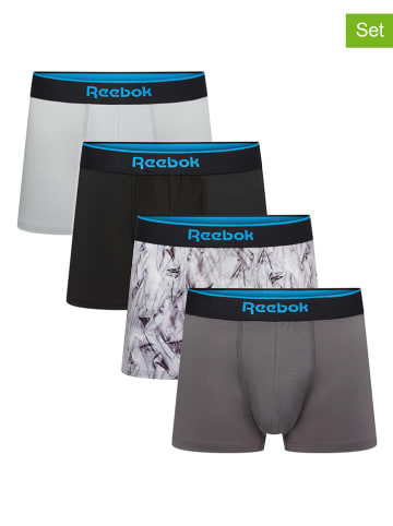 Reebok 4er-Set: Boxershorts in Schwarz/ Grau/ Weiß