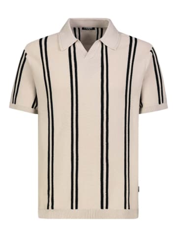 Sublevel Strickpoloshirt in Beige/ Schwarz