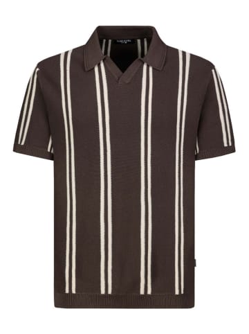 Sublevel Strickpoloshirt in Braun/ Beige