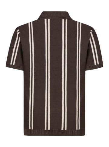 Sublevel Strickpoloshirt in Braun/ Beige