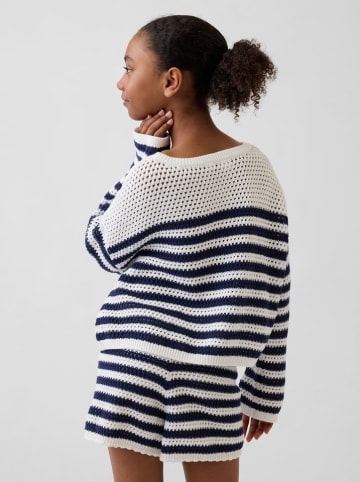 GAP Pullover in Weiß/ Dunkelblau