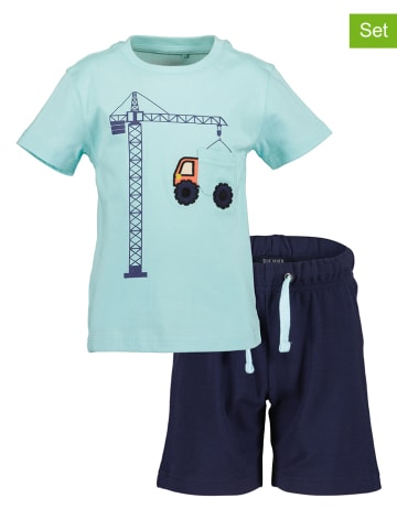 Blue Seven 2-delige outfit turquoise/donkerblauw