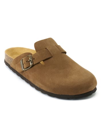 Mandel Leder-Clogs "Noe" in Hellbraun