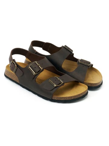 Mandel Leren sandalen "Carlos" bruin