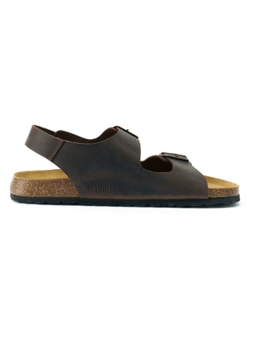 Mandel Leder-Sandalen "Carlos" in Braun