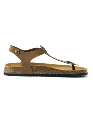 Mandel Leren teensandalen "Leon" bruin