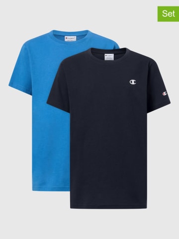 Champion 2er-Set: Shirts in Blau/ Schwarz