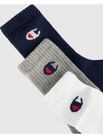 Champion 3-delige set: sokken wit/grijs/donkerblauw
