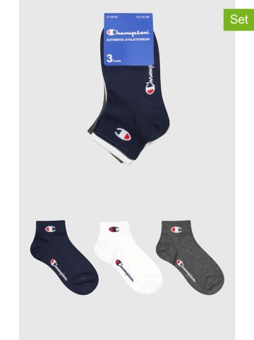 Champion 3-delige set: sokken donkerblauw/wit/antraciet