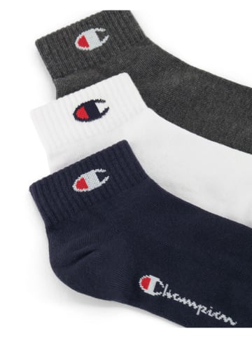 Champion 3-delige set: sokken donkerblauw/wit/antraciet