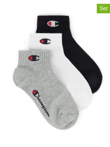 Champion 3-delige set: sokken grijs/wit/zwart