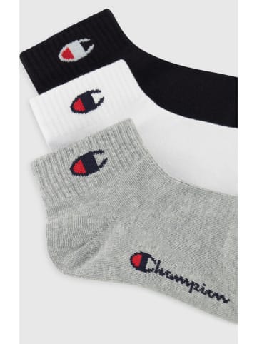 Champion 3er-Set: Socken in Grau/ Weiß/ Schwarz