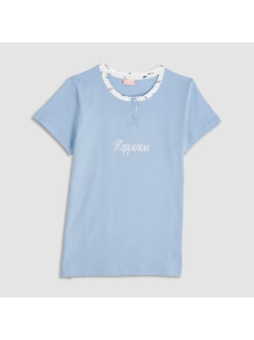 COTONELLA Pyjama lichtblauw/wit