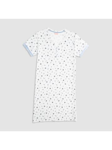 COTONELLA Nachthemd wit/blauw