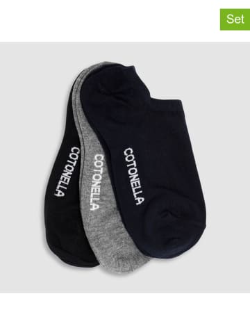 COTONELLA 3er-Set: Socken in Schwarz/ Grau