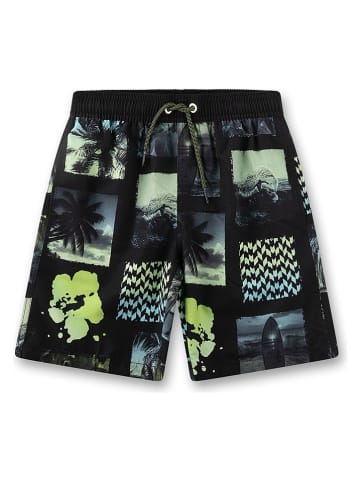 Sanetta Badeshorts in Schwarz/ Grün