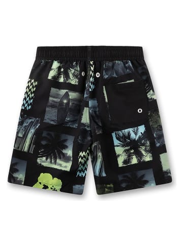 Sanetta Badeshorts in Schwarz/ Grün